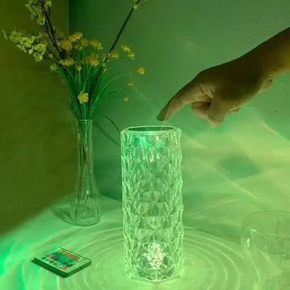 16 Colors Rose Touch Crystal Desk Lamp